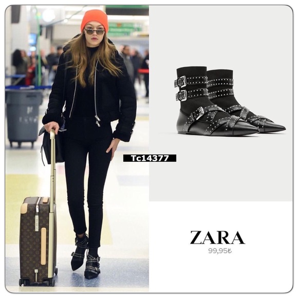 NWT ZARA Black Ankle Boots WORN BY GIGI HADID! - Picture 6 of 8